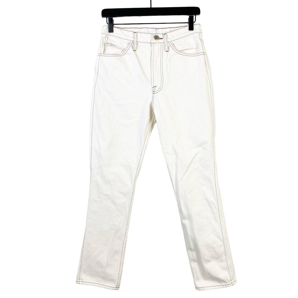 FRAME Denim Size 26 Le Italian Straight Leg High Rise Jeans White 28” Inseam
